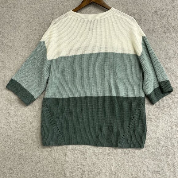 NWOT Matty M Women's L Color Block Sweater Short Sleeve Crew neck - Picture 5 of 7